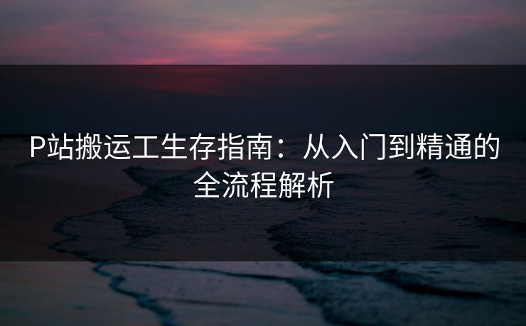 P站搬运工生存指南：从入门到精通的全流程解析